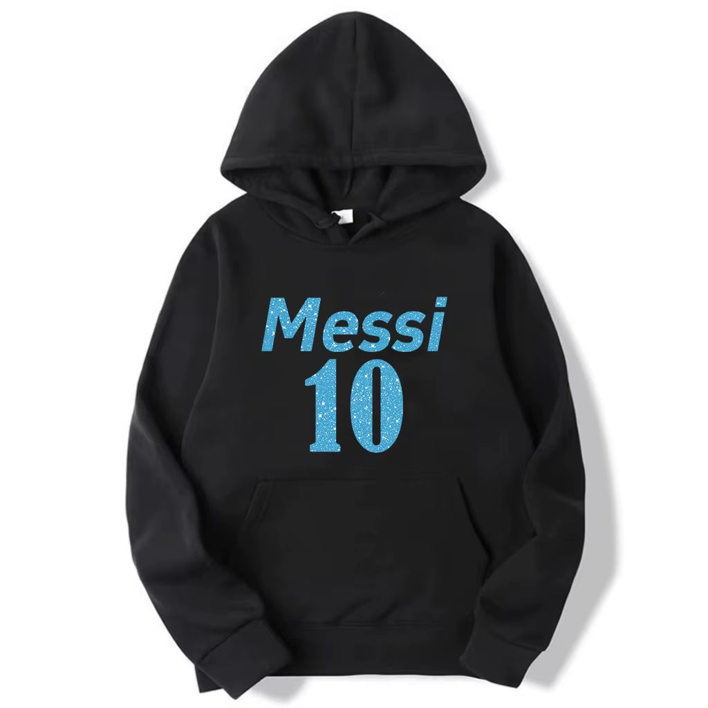 Football Sports Men'S Hoodie Simple Print Messi Number 10 High Quality Top Man Clothing Outdoor Street Fashion Trendy Brand Tops