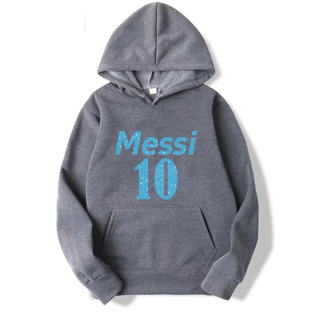 Football Sports Men'S Hoodie Simple Print Messi Number 10 High Quality Top Man Clothing Outdoor Street Fashion Trendy Brand Tops