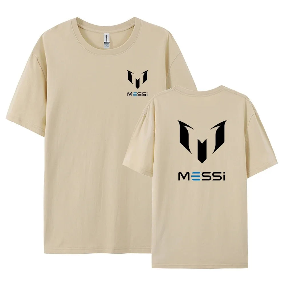 Elevate Your Summer Style with Our Premium 100% Cotton Messi Letter Print T-Shirt for Men - Casual Comfort in Every Stitch!