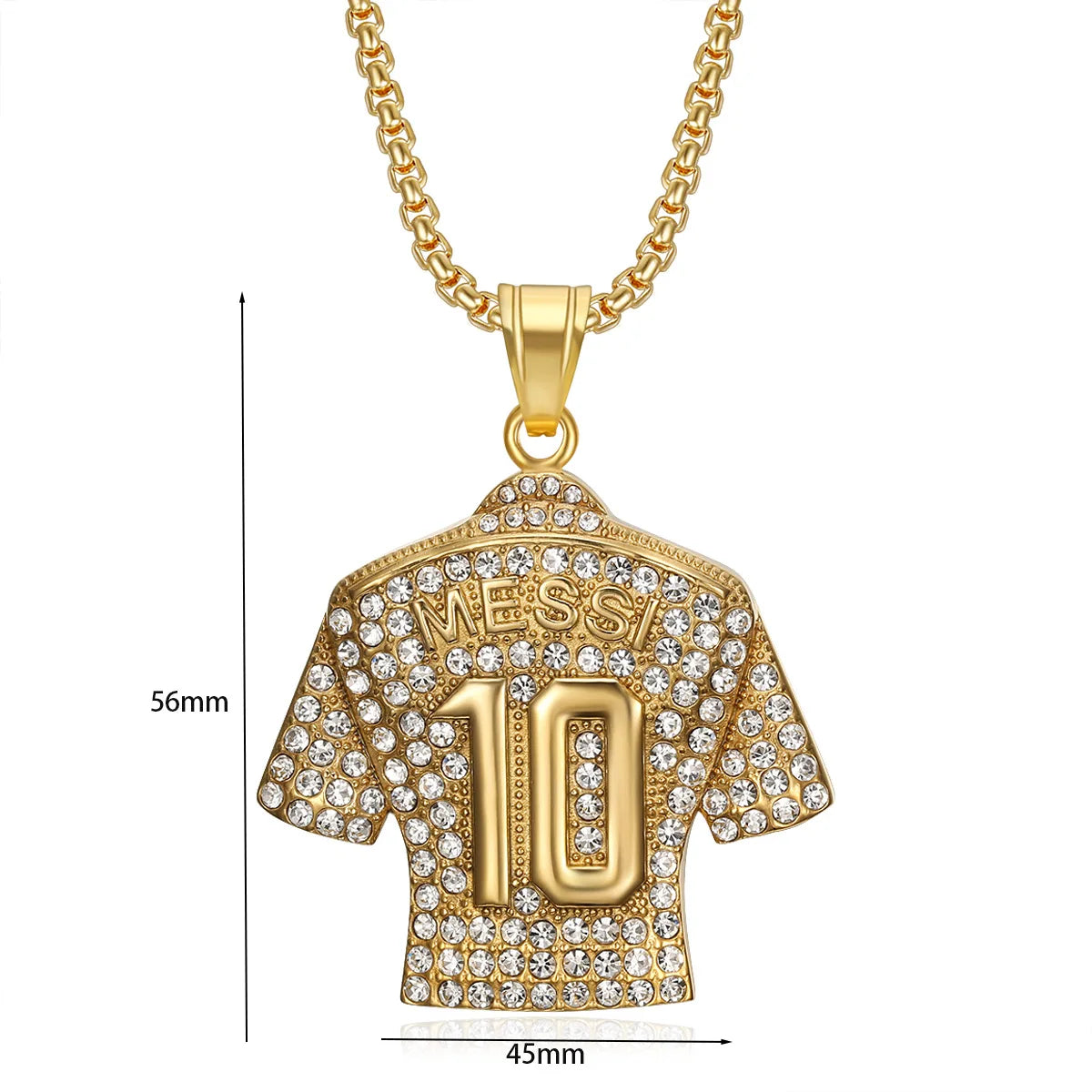 Lionel Messi 10 Jersey Pendant Chain Necklace - Ultimate Accessory for Soccer Fans and Hip Hop Enthusiasts