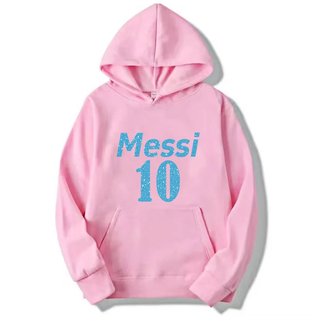 Football Sports Men'S Hoodie Simple Print Messi Number 10 High Quality Top Man Clothing Outdoor Street Fashion Trendy Brand Tops