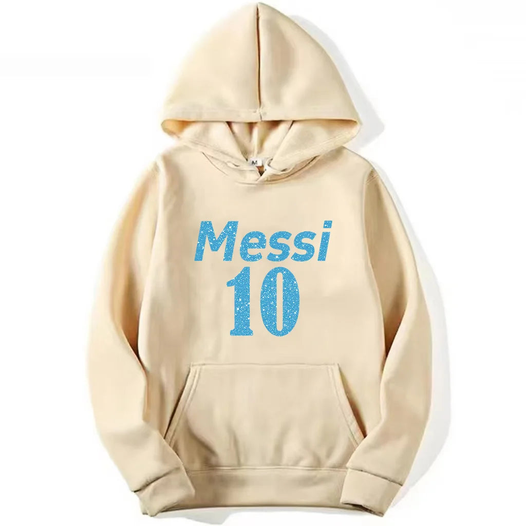 Football Sports Men'S Hoodie Simple Print Messi Number 10 High Quality Top Man Clothing Outdoor Street Fashion Trendy Brand Tops