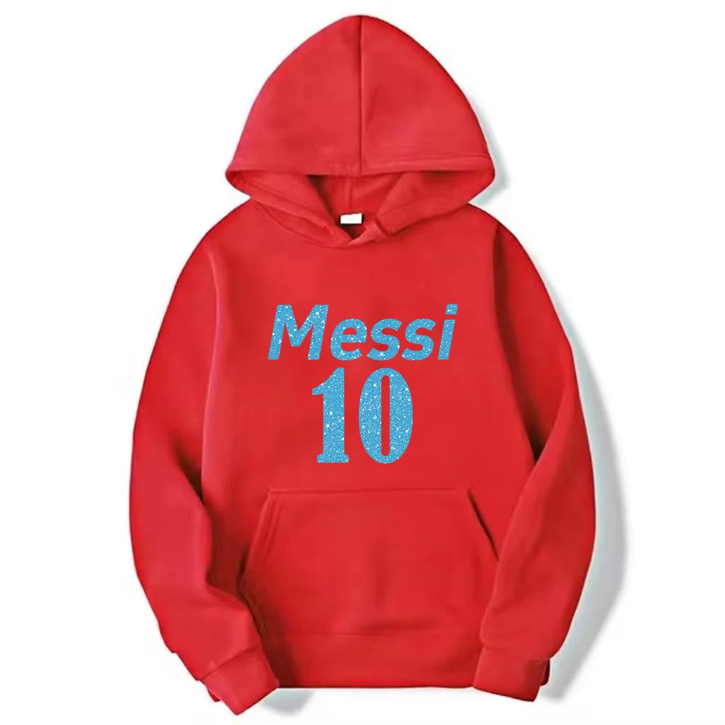 Football Sports Men'S Hoodie Simple Print Messi Number 10 High Quality Top Man Clothing Outdoor Street Fashion Trendy Brand Tops