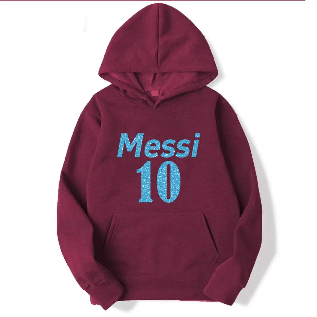 Football Sports Men'S Hoodie Simple Print Messi Number 10 High Quality Top Man Clothing Outdoor Street Fashion Trendy Brand Tops