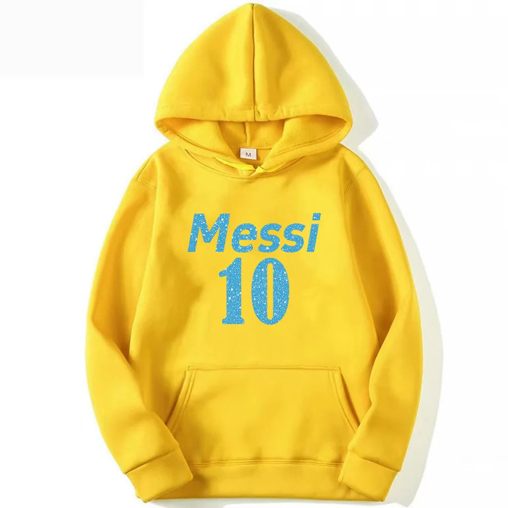 Football Sports Men'S Hoodie Simple Print Messi Number 10 High Quality Top Man Clothing Outdoor Street Fashion Trendy Brand Tops