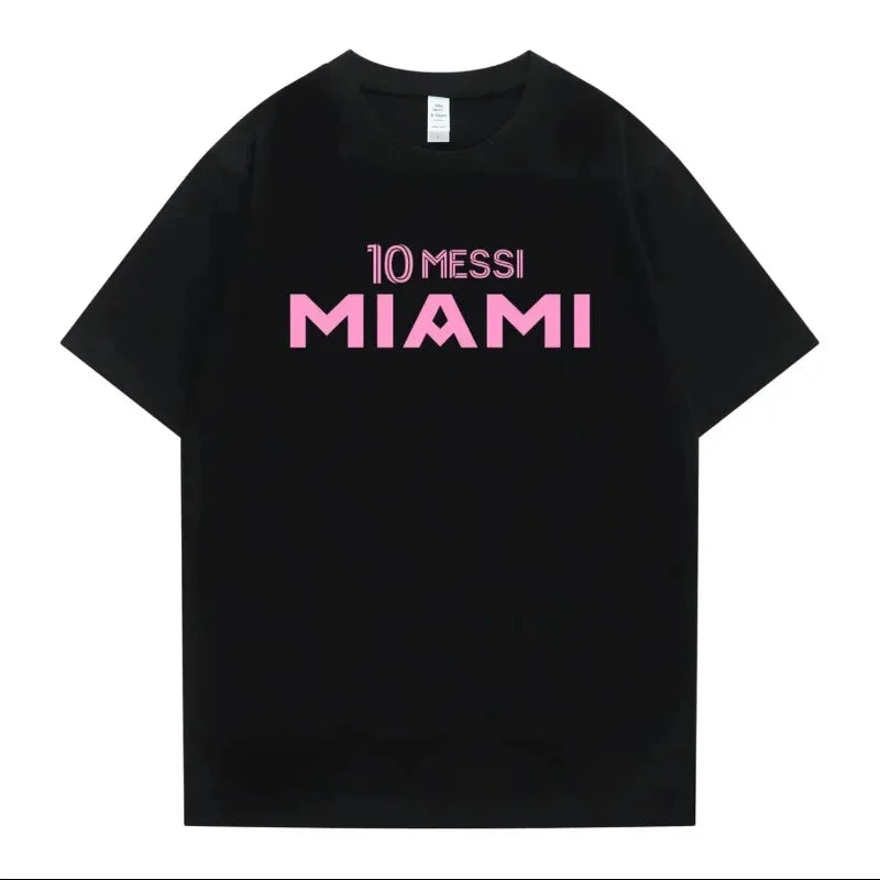 New Luxury Brand Print New Summer 100% Cotton Miami Messi 10 Logo T Shirt Men Short Sleeves Cool Fans Tee Hip Hop Streetwear