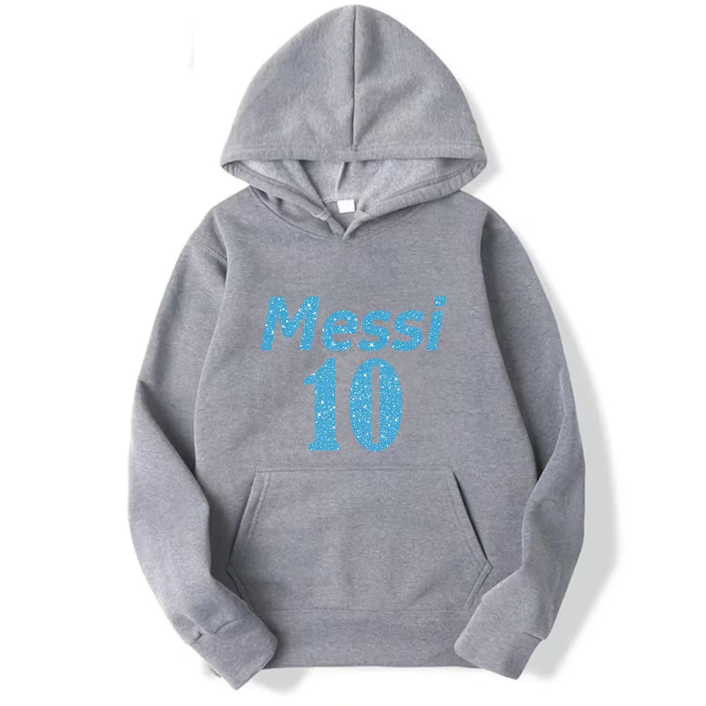 Football Sports Men'S Hoodie Simple Print Messi Number 10 High Quality Top Man Clothing Outdoor Street Fashion Trendy Brand Tops