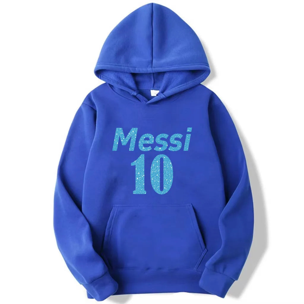 Football Sports Men'S Hoodie Simple Print Messi Number 10 High Quality Top Man Clothing Outdoor Street Fashion Trendy Brand Tops