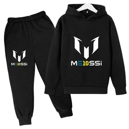 2024 New Messi Printed Sweatshirt & Pants Set for Kids - Stylish Casual Football Tracksuits for Boys & Girls, Perfect for Autumn