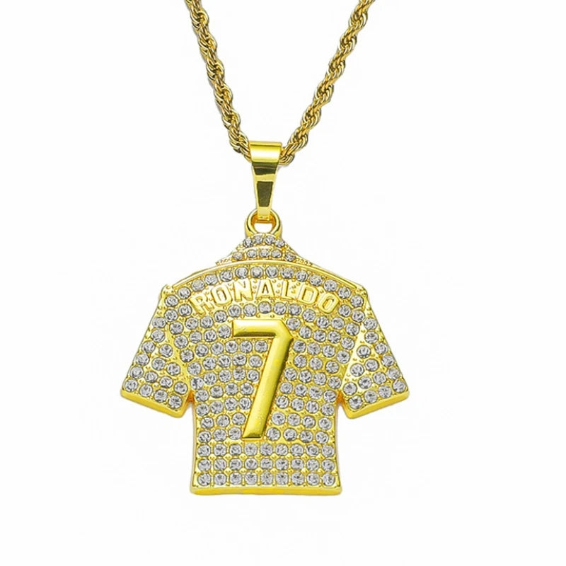 Lionel Messi 10 Jersey Pendant Chain Necklace - Ultimate Accessory for Soccer Fans and Hip Hop Enthusiasts