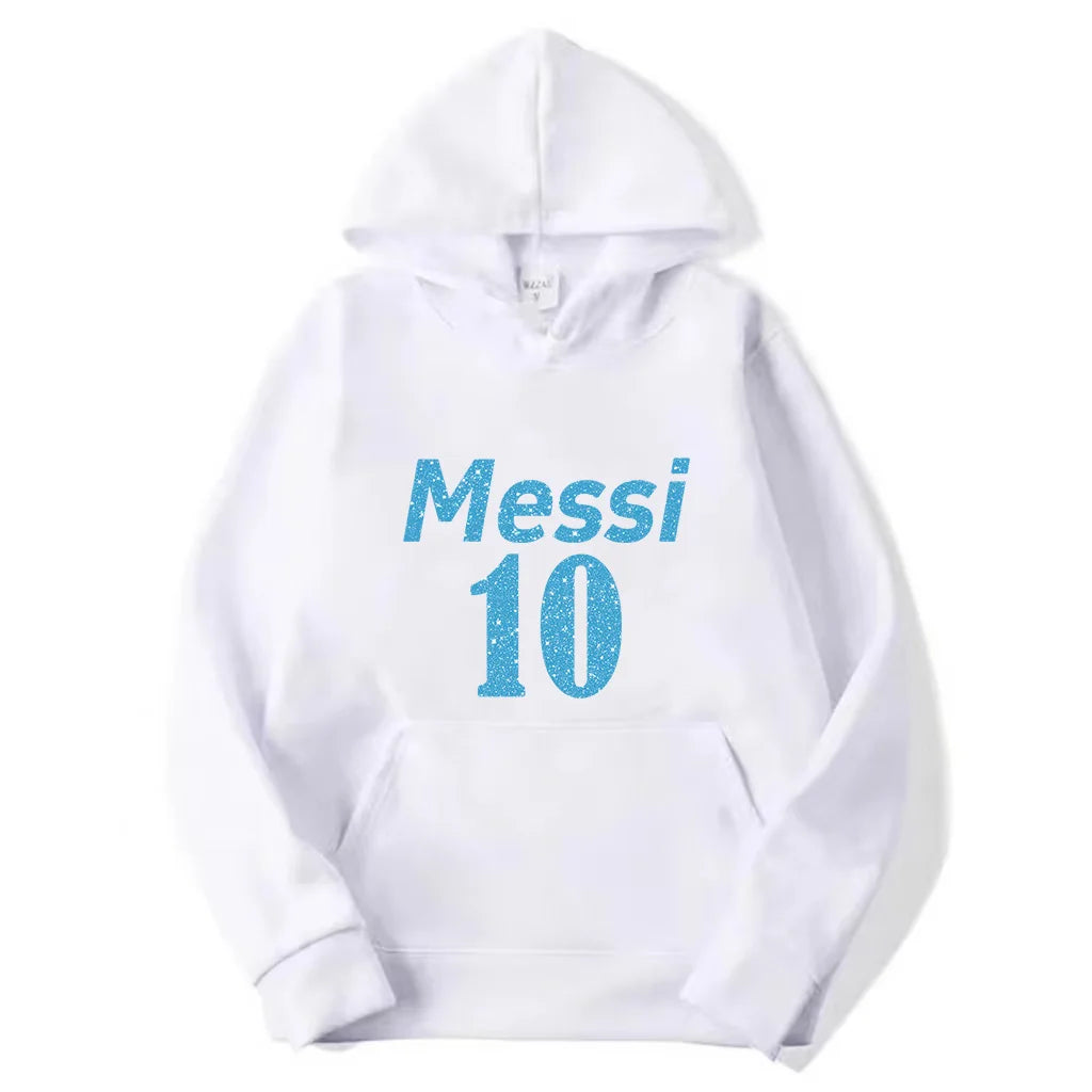 Football Sports Men'S Hoodie Simple Print Messi Number 10 High Quality Top Man Clothing Outdoor Street Fashion Trendy Brand Tops