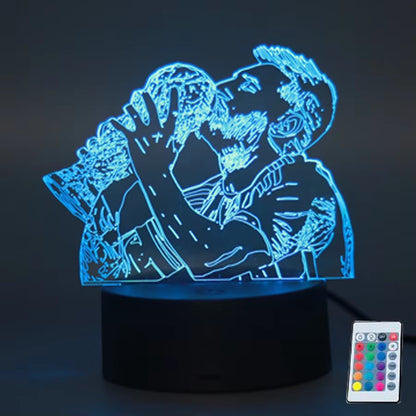 3D Illusion Night Light Messi 7 Color/16 Color Gradient Touch Switch LED Night Light Table Lamp (Crackle White)